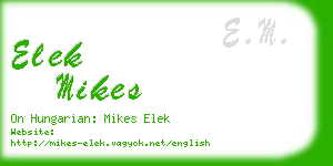 elek mikes business card